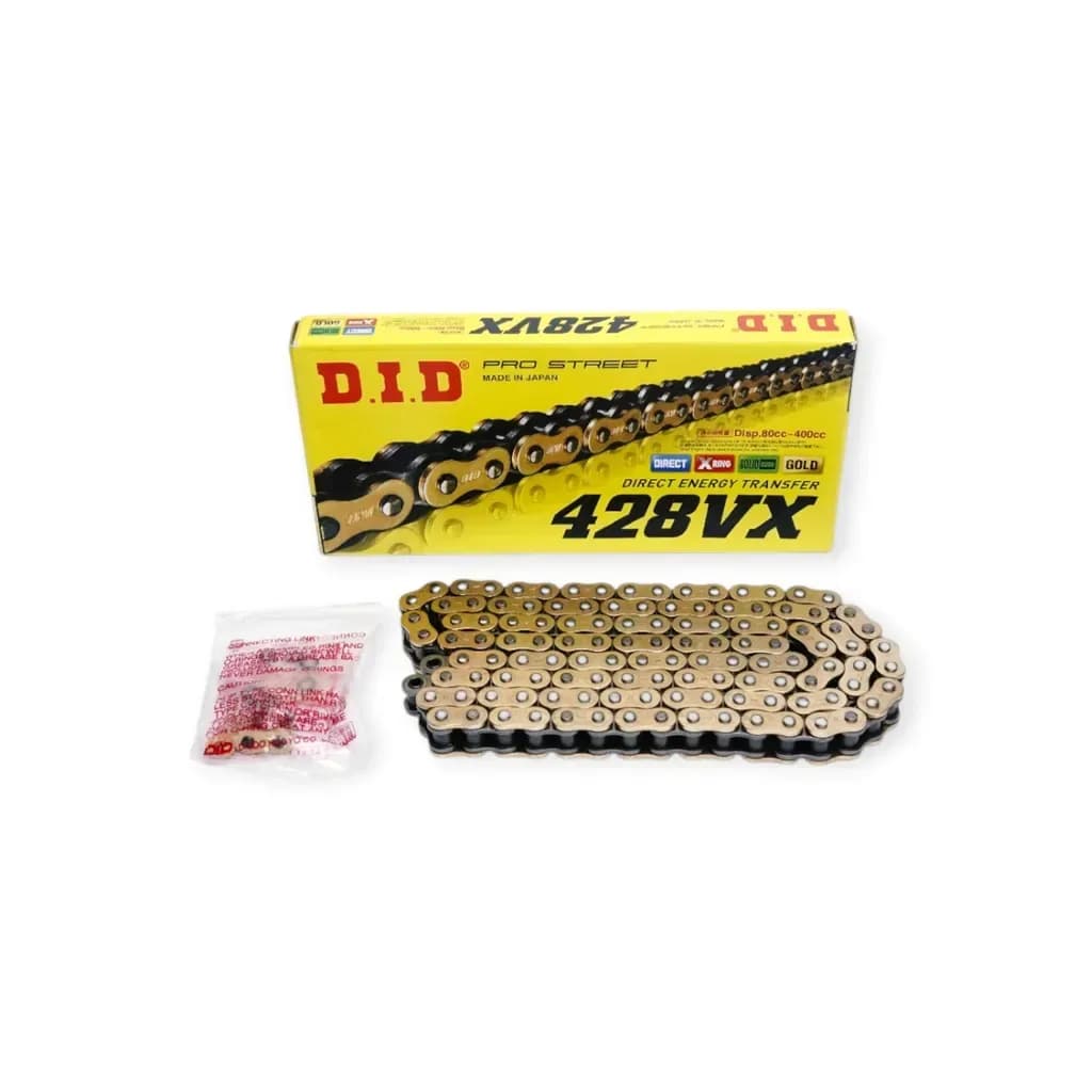 Sên DID 428VX-124FB 124 mắt X-Ring Gold & Black Nhật Bản