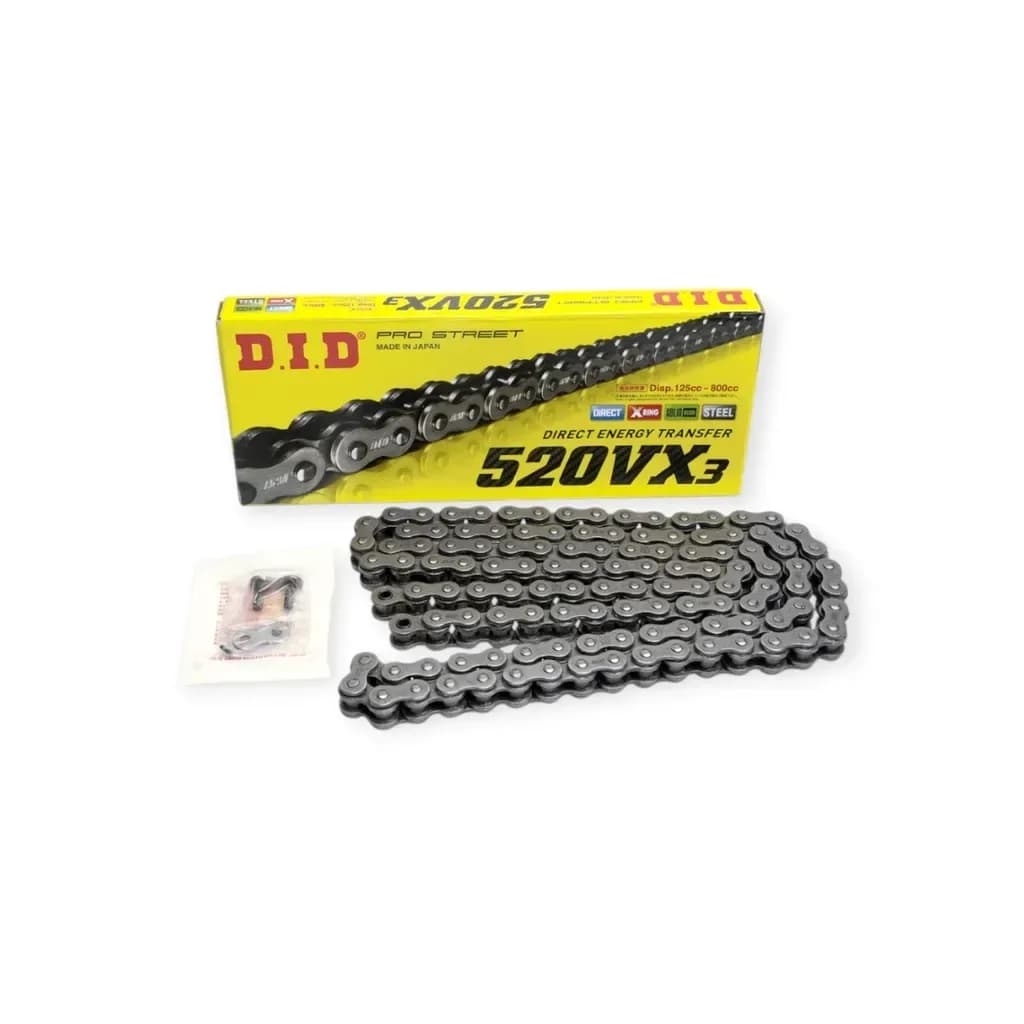 Sên DID 520VX3-120ZB 120 mắt X-Ring màu thép Nhật Bản