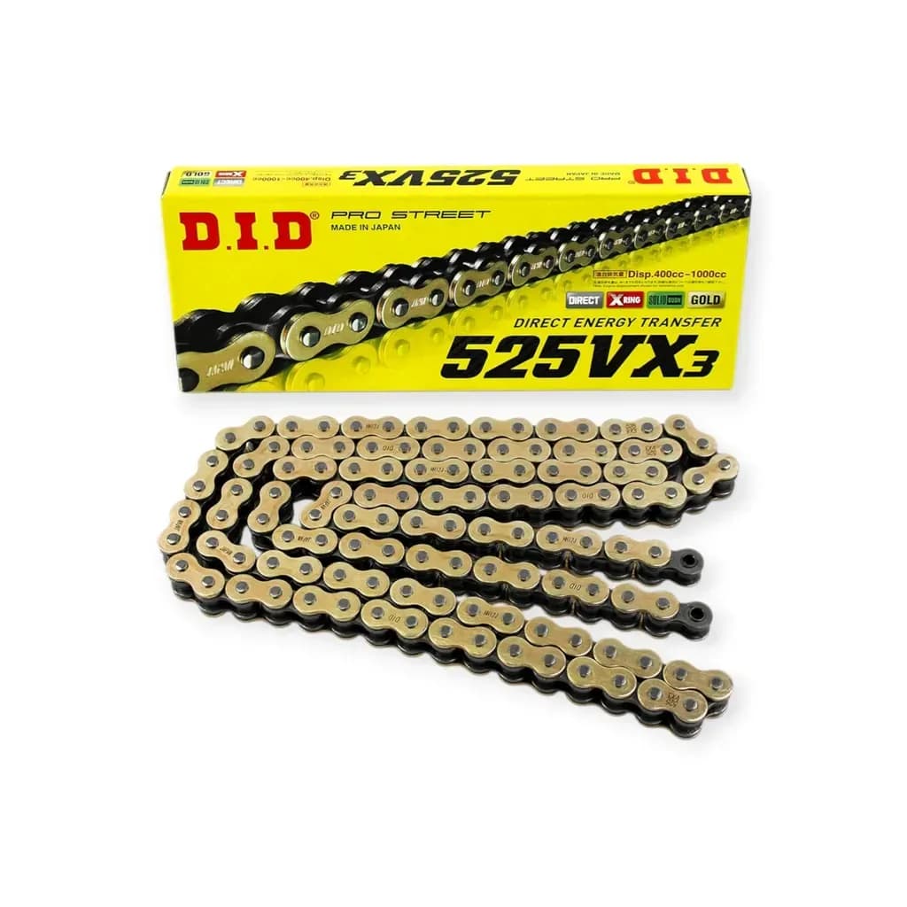Sên mô tô DID 525VX3-120ZB 120 mắt X-Ring Gold Nhật Bản