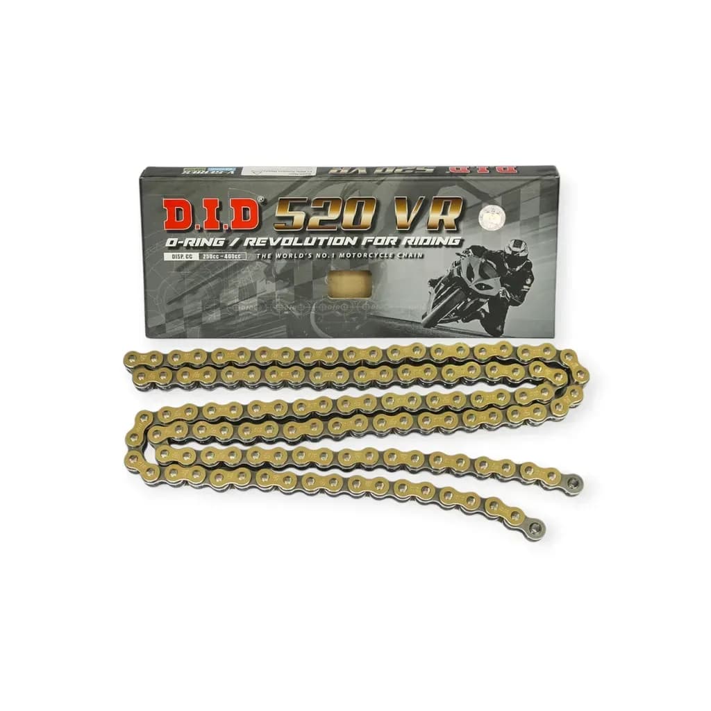 Sên mô tô DID 520VR-120ZB O-Ring 520, 120 mắt Metalic Gold