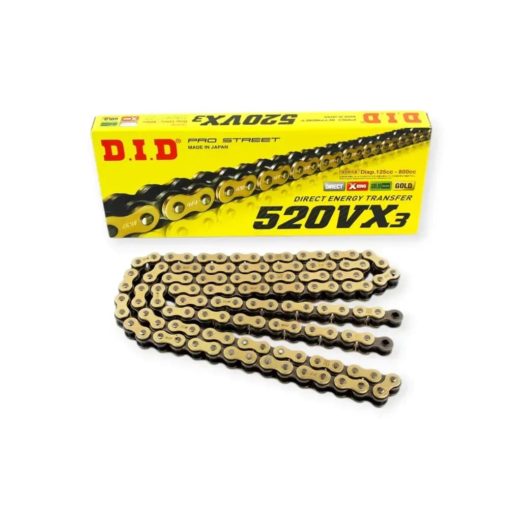 Sên mô tô DID 520VX3-120ZB X-Ring Gold 120 mắt Nhật Bản