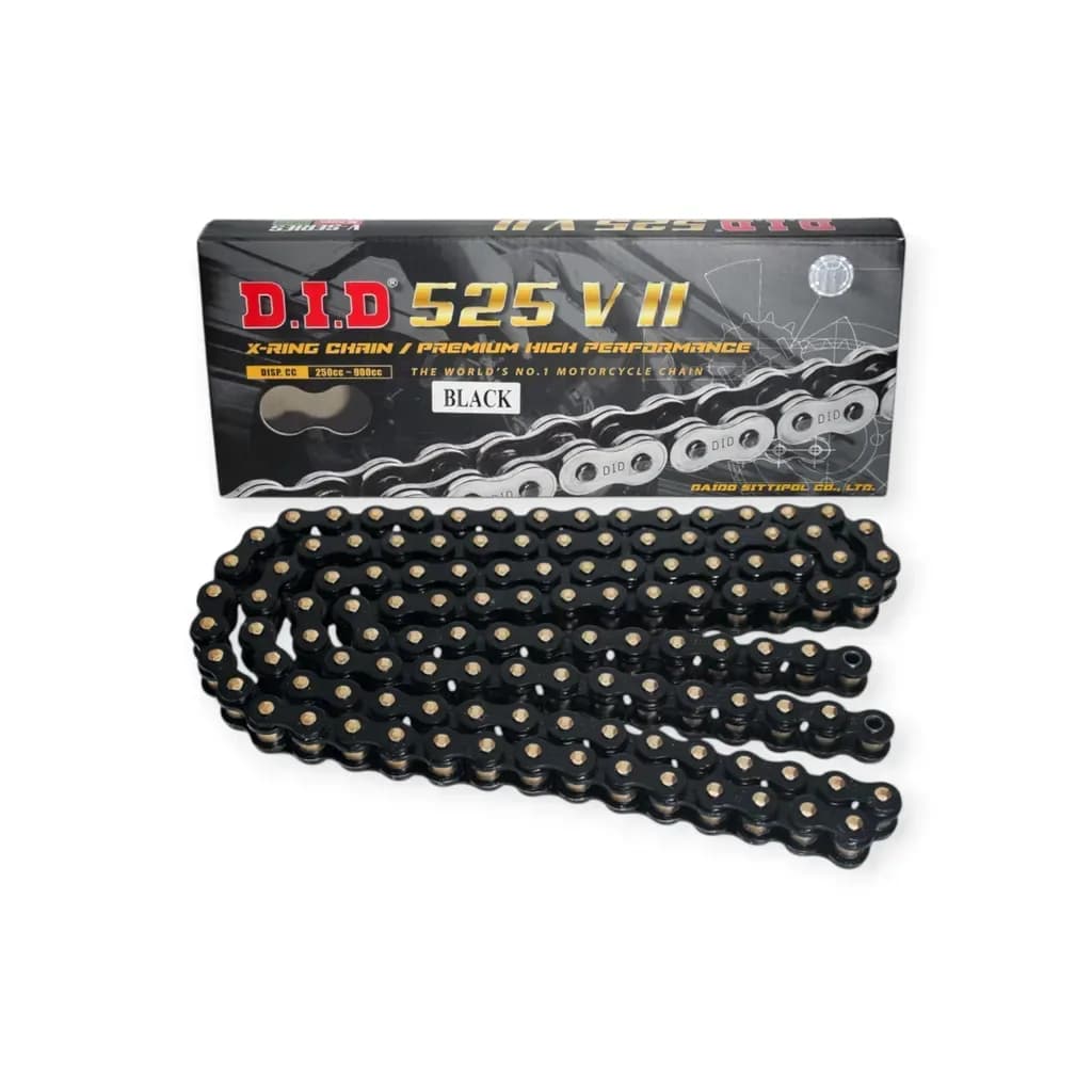 Sên mô tô DID 525V11-120ZB X-Ring 120 mắt lá đen chốt vàng